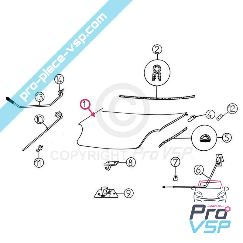 Capot adaptable en fibre pour Aixam 300 400 Capot adaptable en fibre pour Aixam 300 400