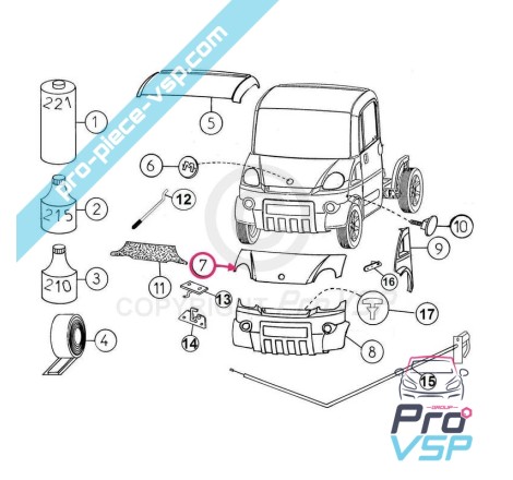 Capot adaptable en fibre pour Mega phase 2