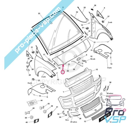 Cobrir abs plástico adaptável para Microcar Mc1 Mc2 Fase 2