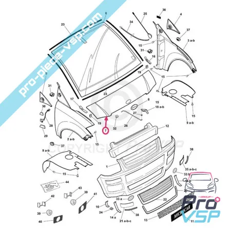 Capot adaptable en plastique ABS pour Microcar Mc1 Mc2 phase 2