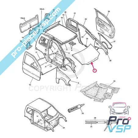 Capot microcar virgo 1 , 2