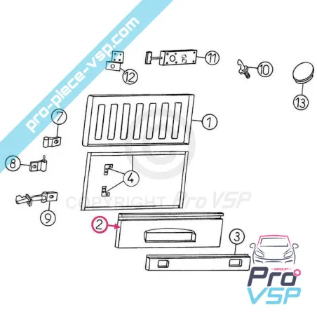 Coffre arrière adaptable en fibre pour Aixam 500.4 pick-up , 500.5 pick-up