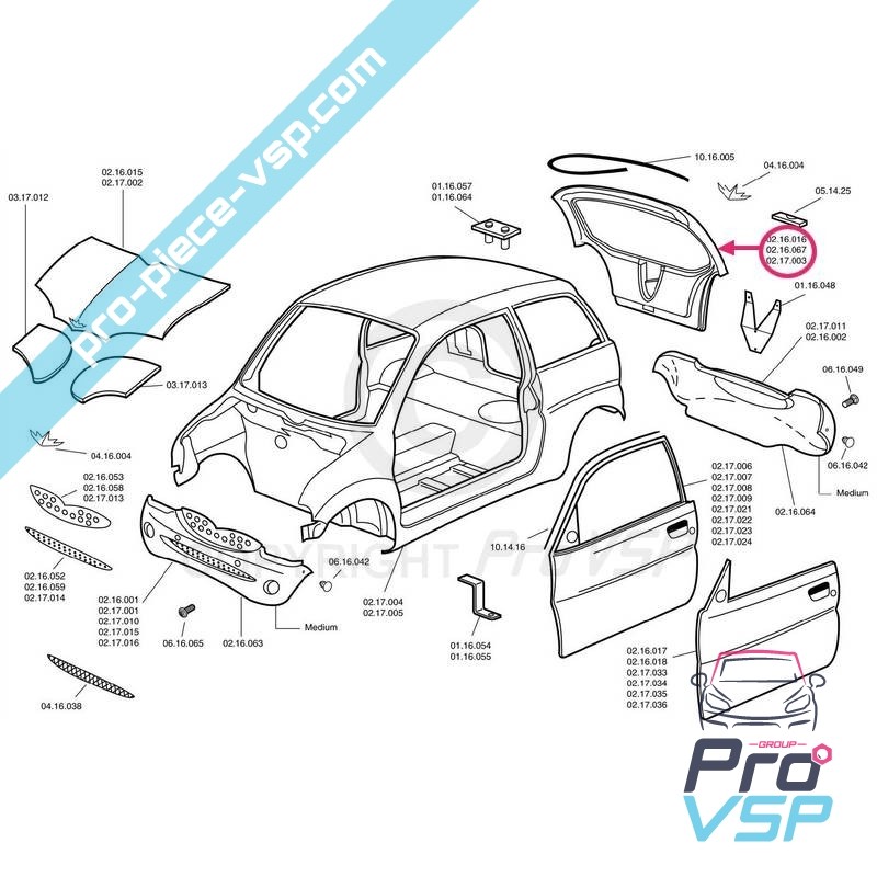 Hatchback outside panel