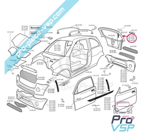 Hatchback outside panel
