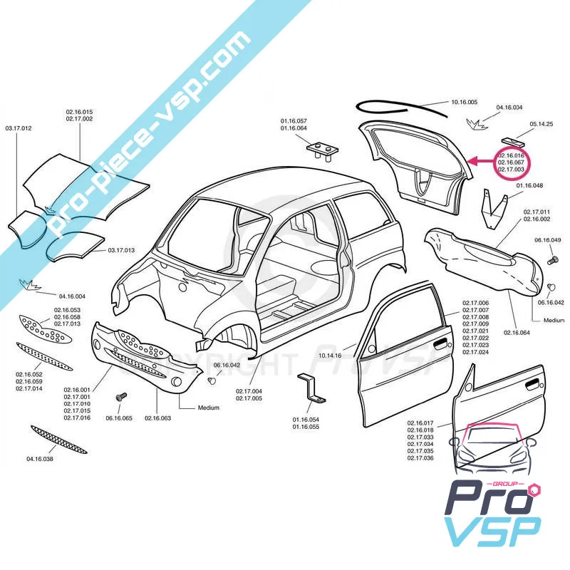 Pannello di hatchback Fibra adattabile per Chatenet media barooder