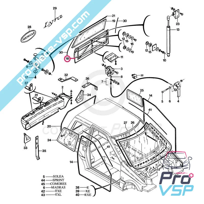 Tailgata posteriore microcar lyra