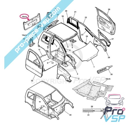 Hatchback outside panel