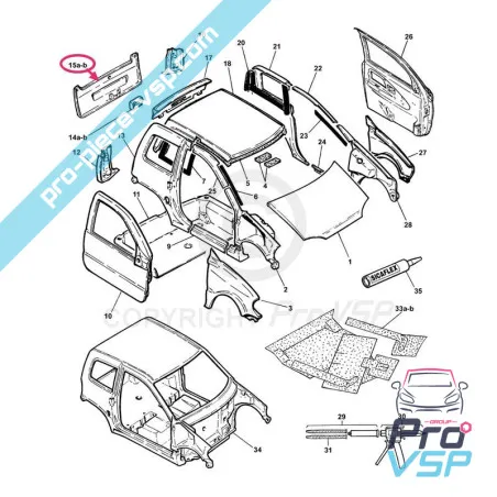 Äußere Heckklappe Anpassungsfähige Faser für Microcar Virgo 3