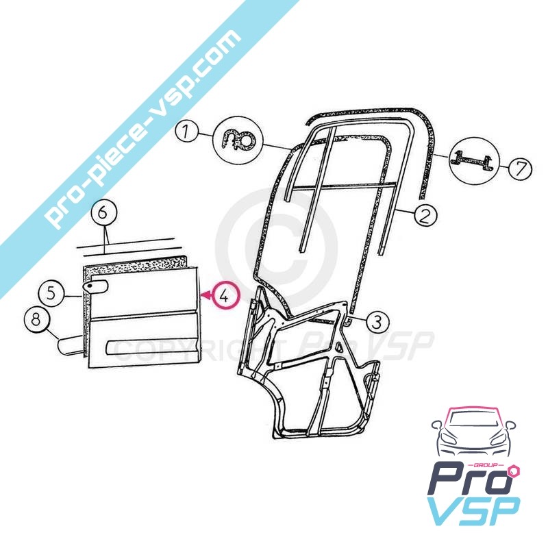 Exterior right door panel