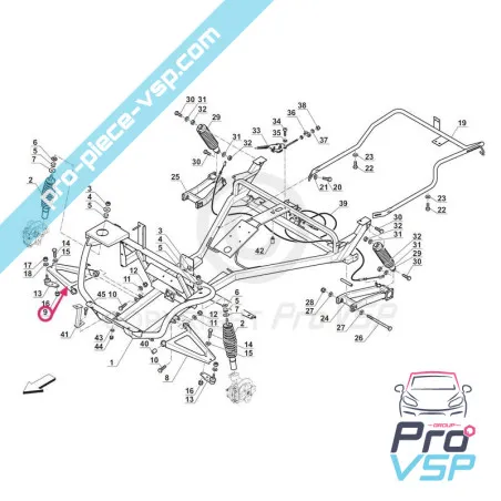 Triangolo anteriore destro per bellier divane opale