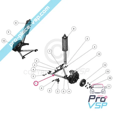 Triangle avant ligier ambra nova xtoo 1 be-up be-two