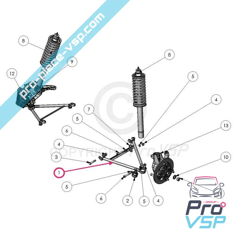 Triangel före anpassningsbar ligier xtoo 1, xtoo 2, xtoo max , xtoo r , xtoo s , be-up , be-two