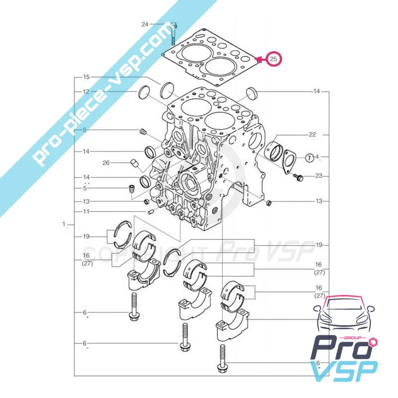 Origin cylinder head gasket for motor yanmar