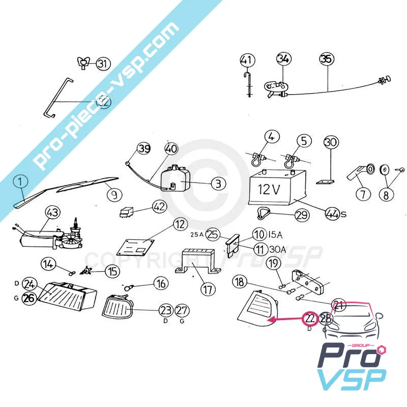 JDM right light titane 1, 2, 3