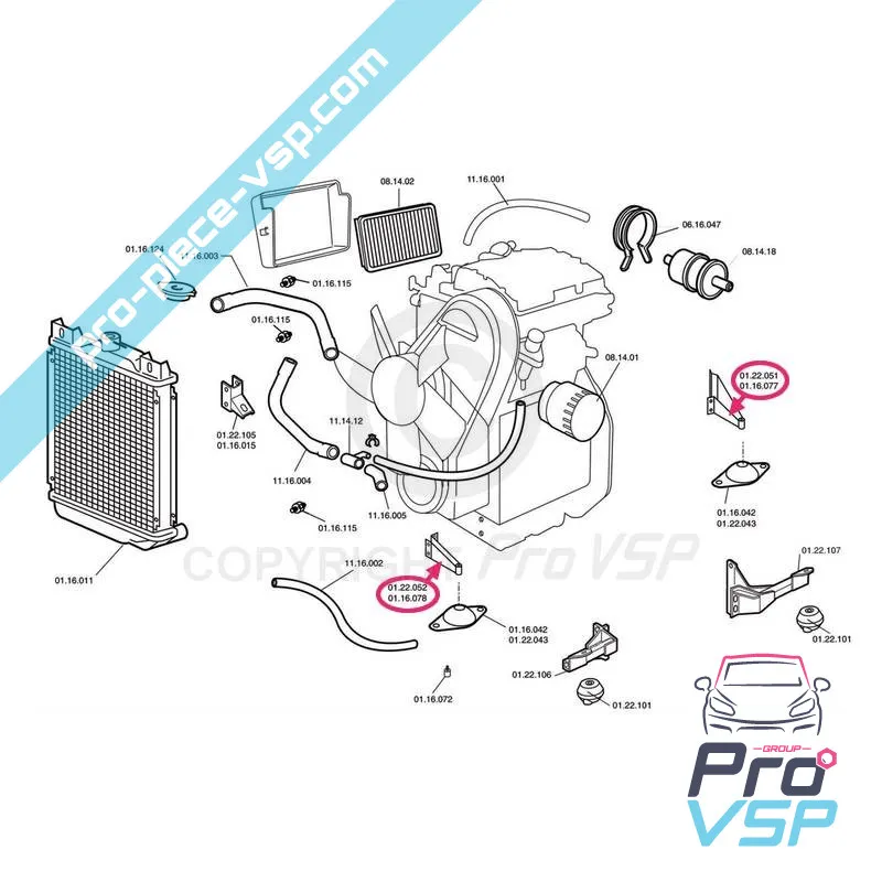 Soporte de motor frontal adaptable Chatenet