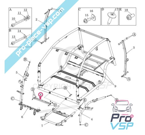 Crossing motor support front