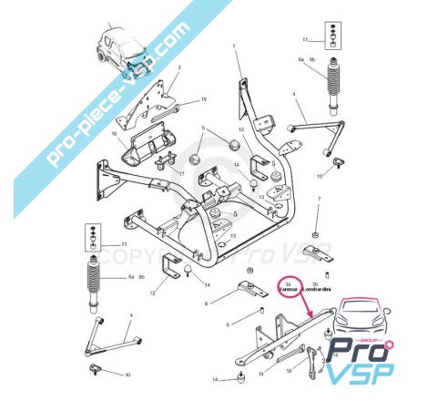 Suporte do motor frontal para microcar mgo motorizado yanmar
