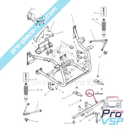 Supporto del motore anteriore per microcar mgo motorizzato yanmar