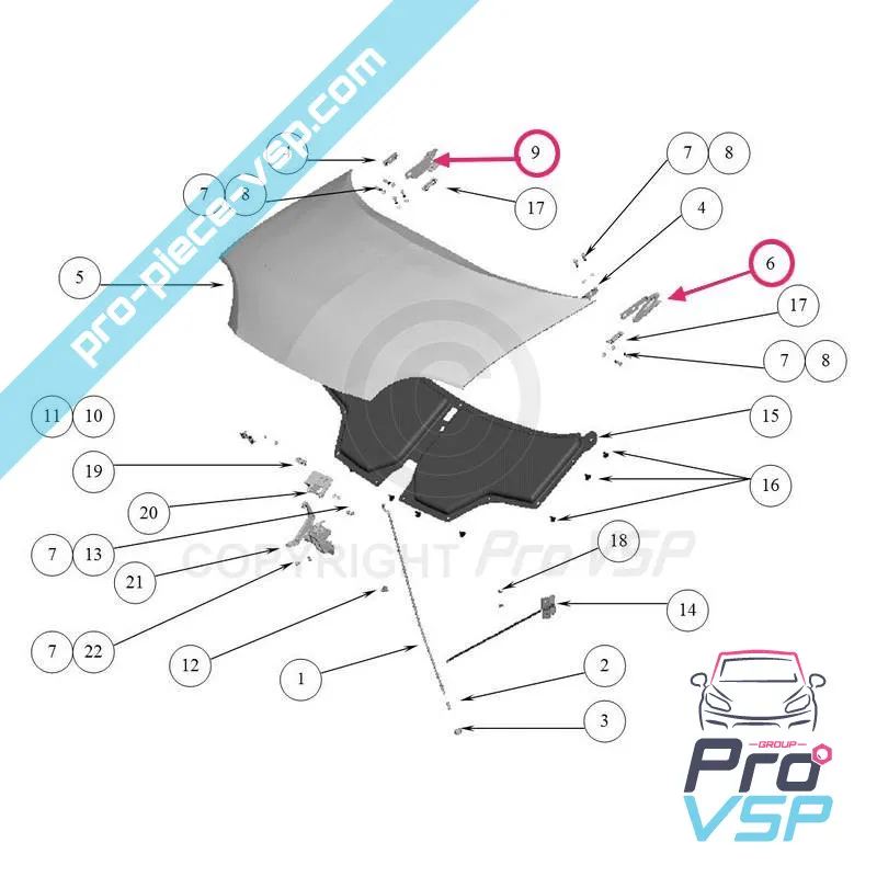 Cerniere del cappuccio adattabile per Ligier Nova