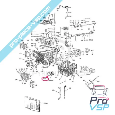 Cale latérale standard de villebrequin pour moteur lombardini focs
