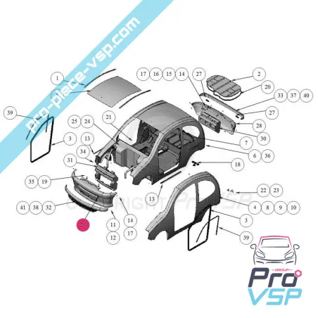 Fibră adaptabilă pentru bara de protecție față Ligier Nova