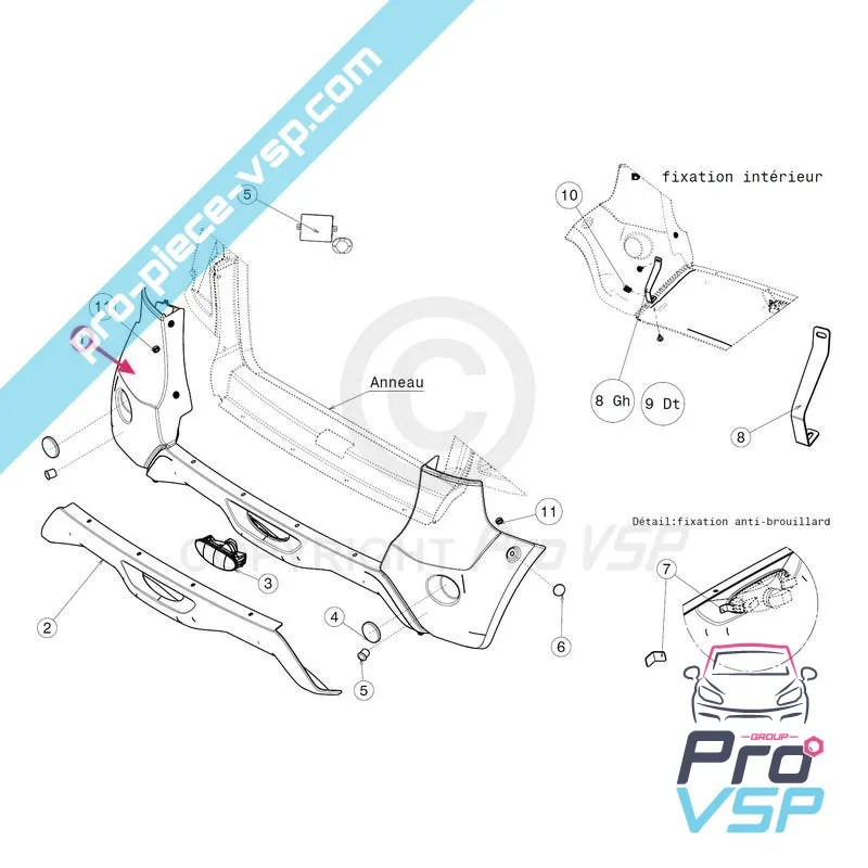 Anpassungsfähige Faser für den hinteren Stoßfänger für Jdm Xheos