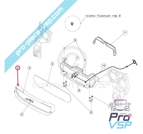 Entourage de grille de pare choc avant adaptable en fibre pour Jdm Xheos