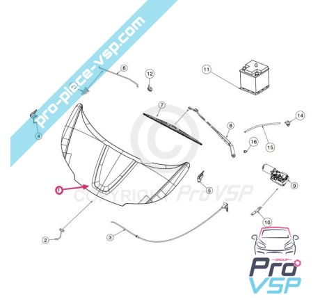 Capot adaptable en fibre pour Jdm Roxsy