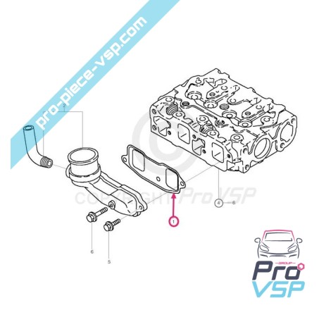 Joint d'admission pour moteur yanmar bicylindre 2tne68