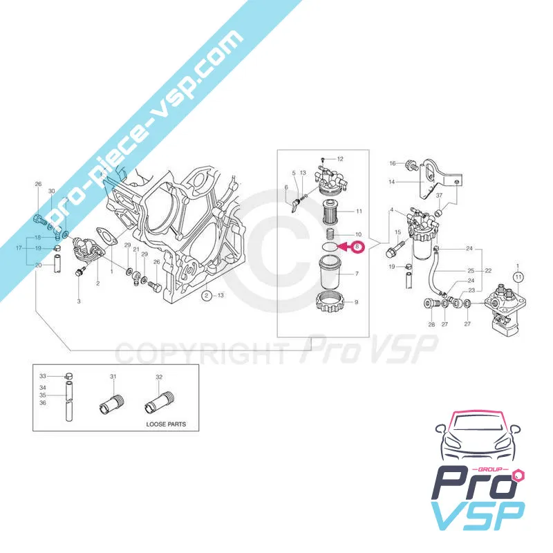 Joint de cuve de bocal à gasoil pour microcar chatenet jdm bellier moteur yanmar