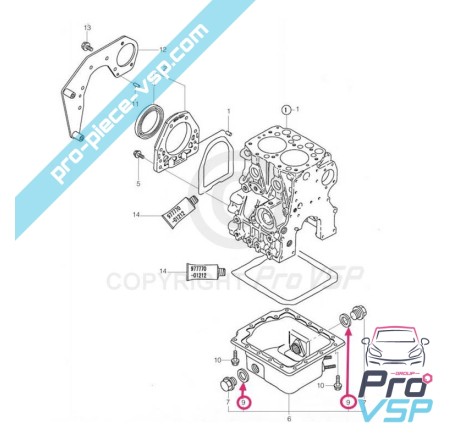 Joint de bouchon de vidange voiture sans permis Yanmar Microcar Jdm