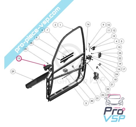 Chrome inner door handle