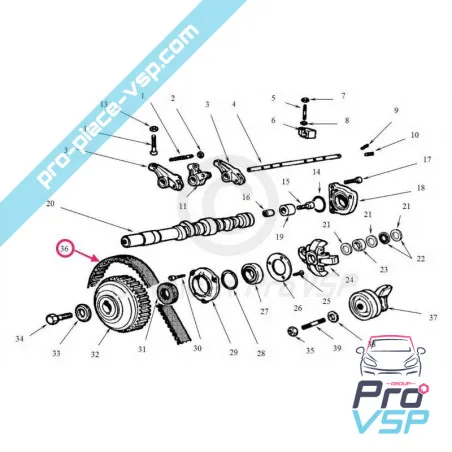 Courroie de distribution 108 dents adaptable pour moteur lombardini focs progress