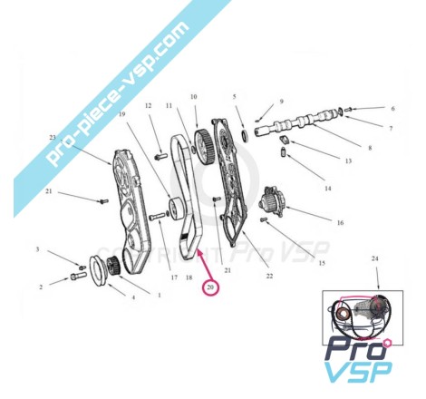 Courroie de distribution adaptable pour moteur lombardini dci