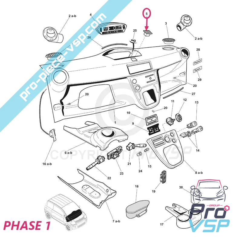 Botón de elevación de vidrio para microcar mc1 mc2