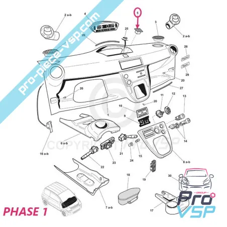 Glasliftknapp för mikrokar mc1 mc2