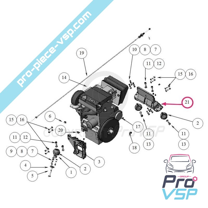 Soporte de motor trasero original