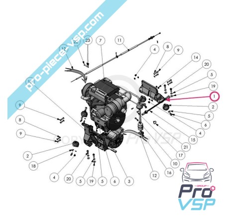 Support moteur arrière pour Ligier Be-up Be-two Nova Xtoo 1 2 Max