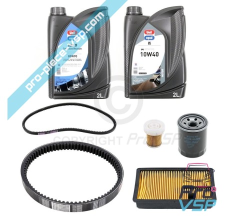 KIT Wartung mit Gürtel für Aixam 500.4 500.5 A721 A741 A751 City Crossline Roadline Scouty Mega 2