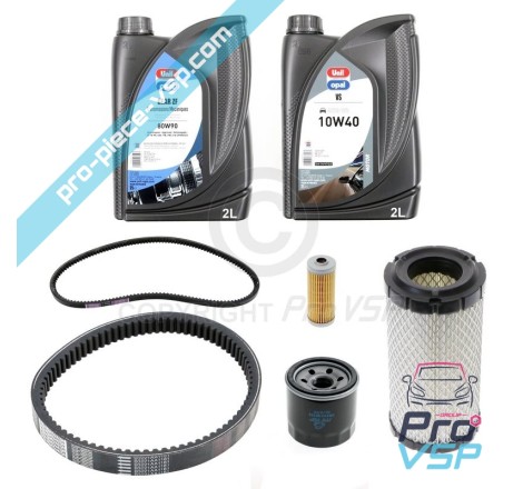 Kit entretien complet avec courroie pour microcar mc1 mc2 chatenet barooder moteur yanmar