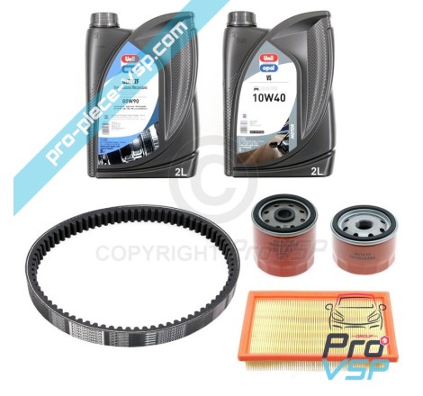 Kit entretien avec courroie pour microcar lyra virgo chatenet stella bellier xld 50 moteur lombardini