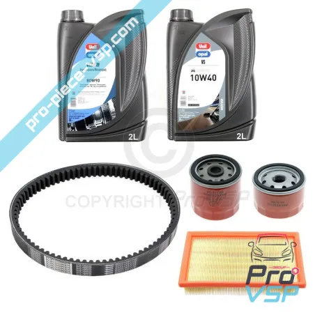 Kit entretien avec courroie pour microcar lyra virgo chatenet stella bellier xld 50 moteur lombardini