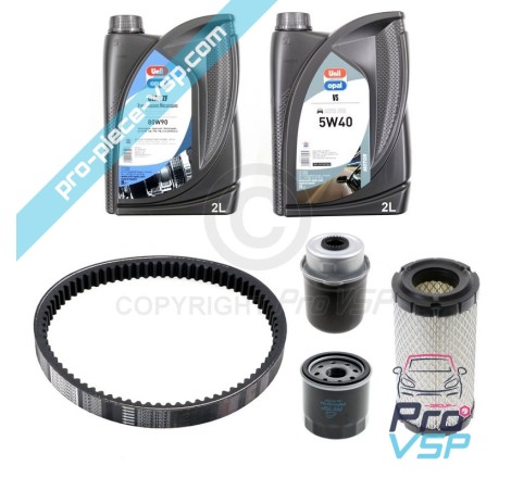 Kit entretien avec courroie pour microcar mgo m8 ligier jsrc moteur lombardini dci