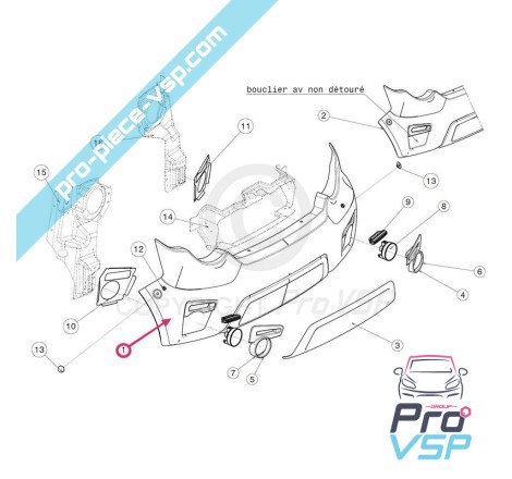 Pare choc avant adaptable en plastique abs pour Jdm Xheos