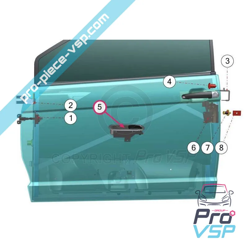 Mango de puerta interior negro para Aixam