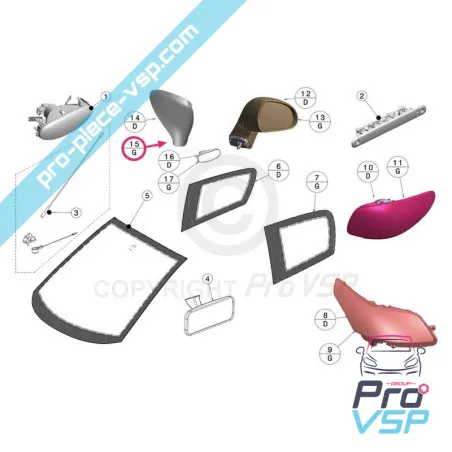 Linker Spiegelrumpf für Jdm Aloes , Roxsy