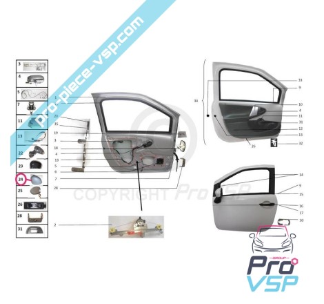 Casco de espelho esquerdo para Bellier B8