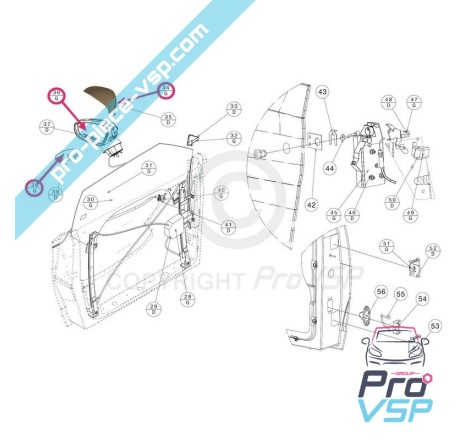 Rétroviseur électrique gauche Jdm Xheos