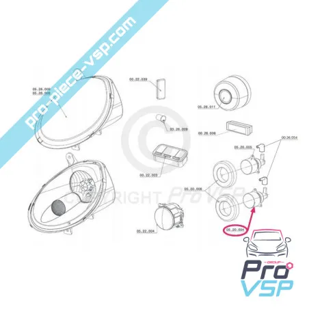 Feu anti-brouillard arrière origine pour Chatenet