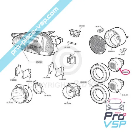 Fuego-Origen de la niebla trasera para Chatenet